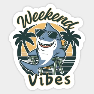 Weekend Vibes Shark – Beachside Chill Sticker